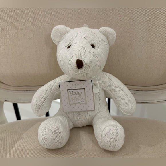 Baby Mode Other - 🤍 Cable White Knit Teddy Bear NWT